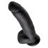 King Cock 9 - großer Dildo mit Saugnapf und Hoden (23 cm) - schwarz