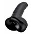 King Cock 9 - großer Dildo mit Saugnapf und Hoden (23 cm) - schwarz