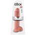 King Cock 11 - Saugfuß-Dildo mit Hoden (28 cm) - naturfarben