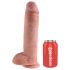 King Cock 11 - Saugfuß-Dildo mit Hoden (28 cm) - naturfarben