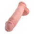 King Cock 11 - großer Saugnapf, Hoden Dildo (28cm) - Naturfarbe 