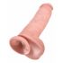 King Cock 11 - Saugfuß-Dildo mit Hoden (28 cm) - naturfarben