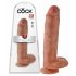 King Cock 11 - Haftfuß-Dildo mit Hoden (28cm) - Dunkel Natur