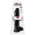 King Cock 11 - großer, mit Hoden versehener Saugnapfdildo (28cm) - Schwarz 