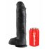 King Cock 11 - großer, mit Hoden versehener Saugnapfdildo (28cm) - Schwarz 