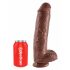 King Cock 11 - Saugnapf, Eier-Dildo (28cm) - Braun