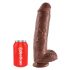 King Cock 11 - Großer Dildo mit Saugfuß und Hoden (28cm) - Braun 