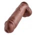 King Cock 11 - Großer Dildo mit Saugfuß und Hoden (28cm) - Braun 