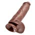 King Cock 11 - Großer Dildo mit Saugfuß und Hoden (28cm) - Braun 