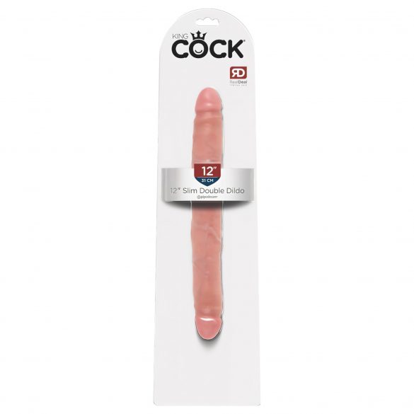 King Cock 12 Slim - naturgetreuer Doppel-Dildo (31 cm) - Natur