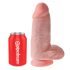 King Cock 9 Chubby - Saugnapf und Hoden Dildo (23cm) - natur 