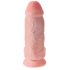 King Cock 9 Chubby - Saugnapf und Hoden Dildo (23cm) - natur 