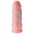 King Cock 9 Chubby - Saugbasis, Hoden-Dildo (23cm) - natur