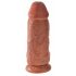 King Cock 9 Chubby - Saugnapf, Hoden Dildo (23cm) - Dunkles Natur 