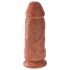 King Cock 9 Chubby - Saugnapf, Hoden Dildo (23cm) - Dunkles Natur 