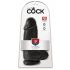 King Cock 9 Chubby - haftender Dildo mit Hoden (23 cm) - schwarz