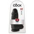 King Cock 9 Chubby - mit Saugnapf, mit Hoden Dildo (23 cm) - schwarz