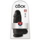 King Cock 9 Chubby - Saugnapf, Hoden Dildo (23cm) - Schwarz 