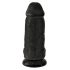 King Cock 9 Chubby - Saugnapf, Hoden Dildo (23cm) - Schwarz 