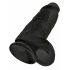 King Cock 9 Chubby - mit Saugnapf, mit Hoden Dildo (23 cm) - schwarz