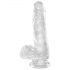 King Cock Clear 6 - Haftbasis und Hoden, kleiner Dildo (15cm)