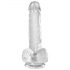 King Cock Clear 6 - Saugfuß, Hoden kleiner Dildo (15cm) 