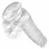 King Cock Clear 6 - Saugfuß, Hoden kleiner Dildo (15cm) 