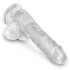 King Cock Clear 6 - Saugfuß, Hoden kleiner Dildo (15cm) 