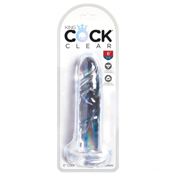 King Cock Clear 8 - Saugnapf Dildo mit Hoden (20cm) 