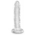 King Cock Clear 8 - Saugnapf Dildo mit Hoden (20cm) 