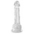 King Cock Clear 7 - Saugnapf, Hoden Dildo (18cm) 