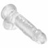 King Cock Clear 7 - Saugnapf, Hoden Dildo (18cm) 