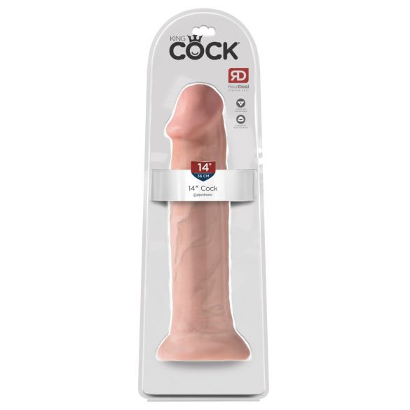 King Cock 14 - großer Dildo mit Saugfuß (36cm) - Naturfarbe 