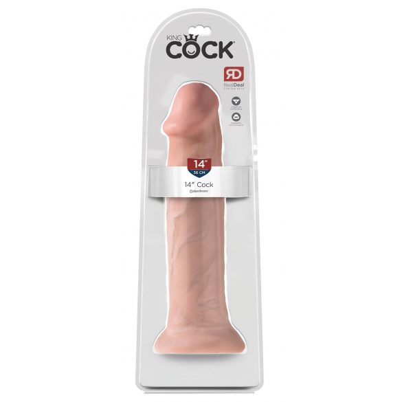 King Cock 14 - großer Dildo mit Saugfuß (36cm) - Naturfarbe 