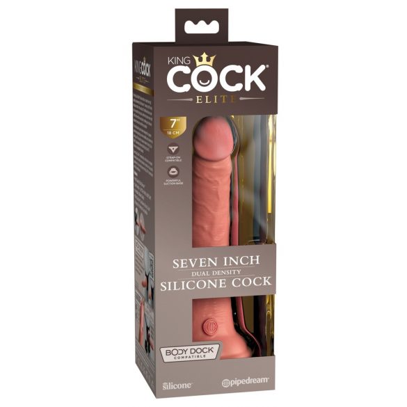 King Cock Elite 7- Saugfuß, realistischer Dildo (18cm) - natürlich 