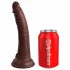 King Cock Elite 7- Saugnapffuß, realistischer Dildo (18cm) - Braun 