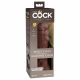 King Cock Elite 8 - Saugnapf, lebensechter Dildo (20cm) - Braun 