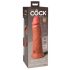 King Cock Elite 8 - Saugnapf, realistischer Vibrator 20cm (dunkles Natur) 