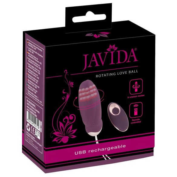 Javida - Funkgesteuertes, rotierendes Vibro-Ei mit Perlen (Lila) 