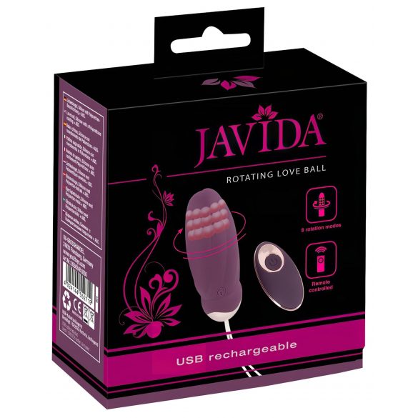 Javida - Funkgesteuertes, rotierendes Vibro-Ei mit Perlen (Lila) 