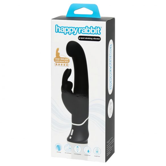 Happyrabbit G-Punkt - akkubetriebener, klitoriserregender Zittervibrator (schwarz) 