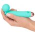 Cuties Mini Wand - Akkubetriebener, wasserdichter, massierender Vibrator (grün) 