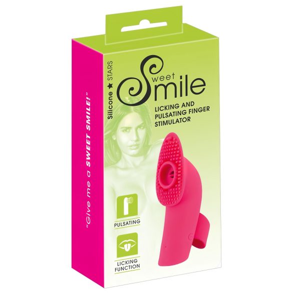 SMILE Licking - Luftwellen-Finger-Vibrator mit Zunge (pink)