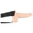 You2Toys Strap-on - aufladbarer, hohler, ansteckbarer Vibrator (natur) 