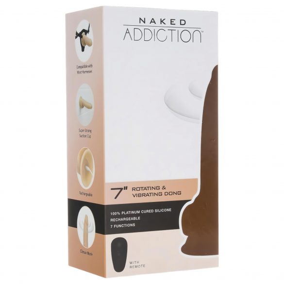 Naked Addiction Rotierende 7 - wiederaufladbarer, rotierender Vibrator (18cm) - Naturfarben 