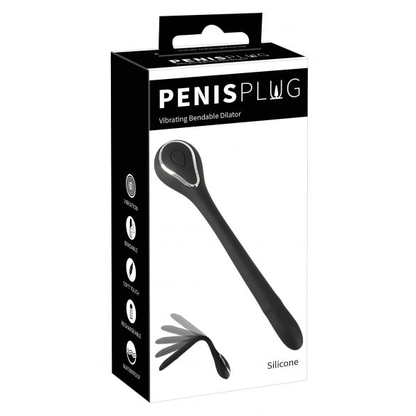 Penisstecker Dilator - Akku-Harnröhrenvibrator (0,6-1,1cm) - Schwarz 