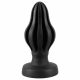 ANOS - superweicher, gerippter Anal-Dildo - 5cm (schwarz) 