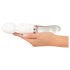 Liaison Wand - Akkubetriebener, LED Silikon-Glas Vibrator (Transparent-Weiß) 