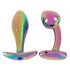 ANOS Metall Rainbow - metallischer Anal-Dildo-Set (2-teilig) 