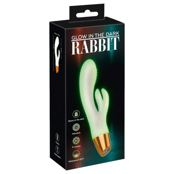 You2Toys Glow in the Dark - fluoreszierender Klitoris Vibrator mit G-Punkt Stimulation (Weiß) 